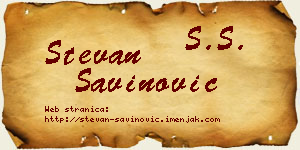 Stevan Savinović vizit kartica